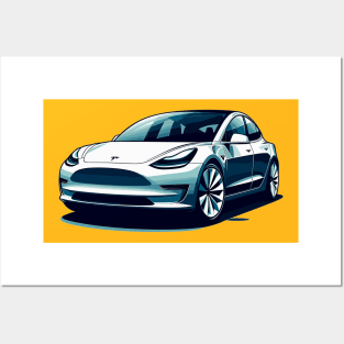 Tesla Model 3 Posters and Art